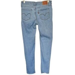 Levis 711 Skinny Jeans Light Wash Raw Hem Denim Size 27 Womens Casual Coastal